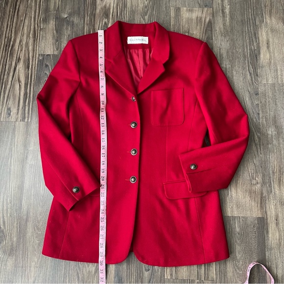 Norton McNaughton Red Wool Long Line Blazer